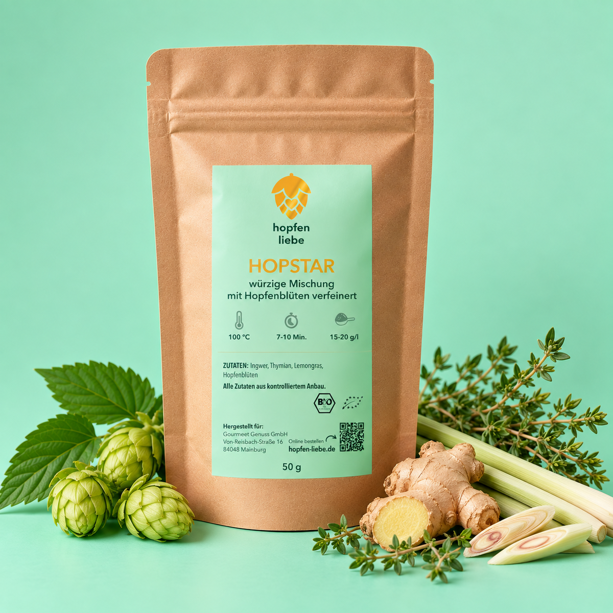 Hopstar – Würzige Kräuterteemischung mit Hopfenblüten