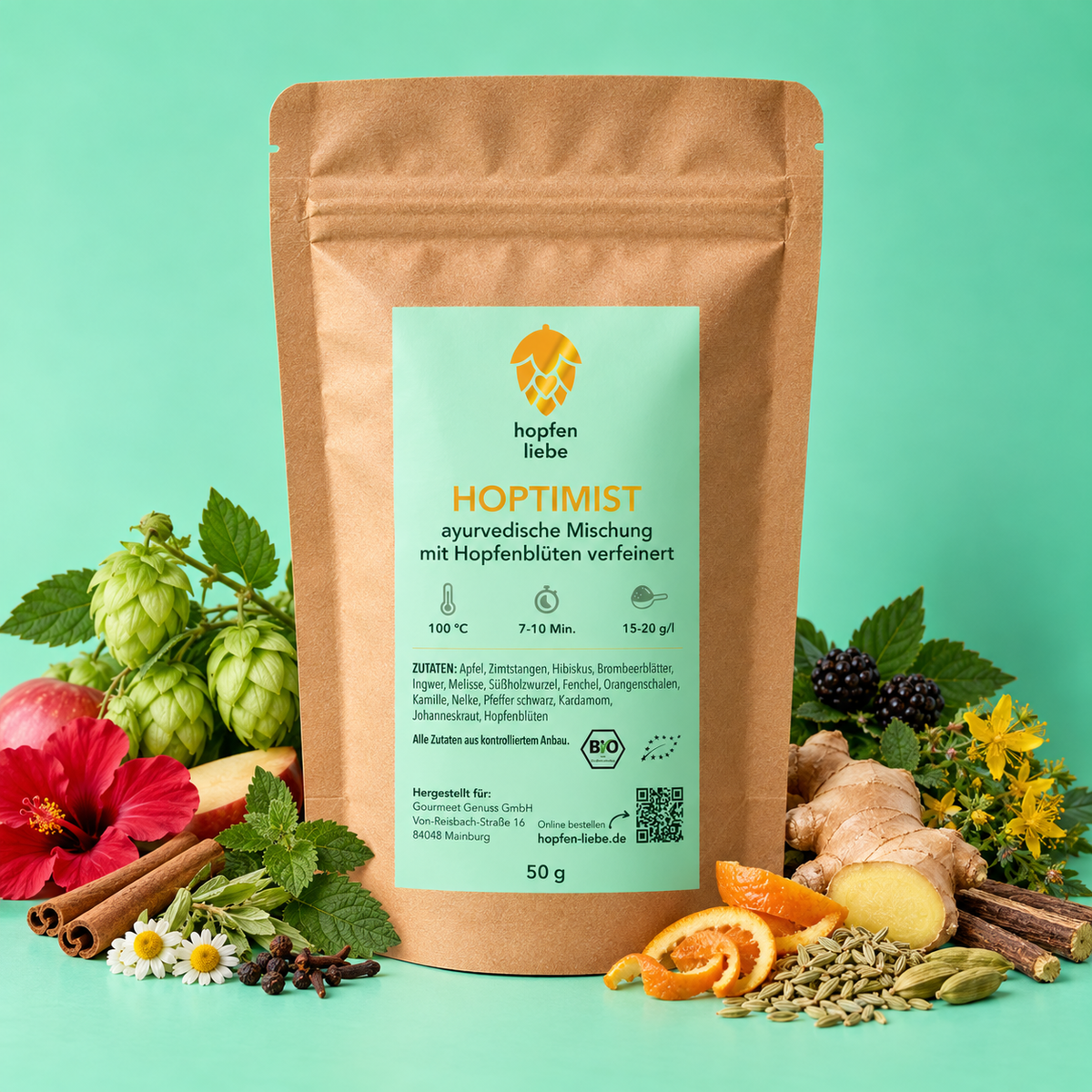 Hoptimist – Ayurvedische Teemischung mit Hopfenblüten